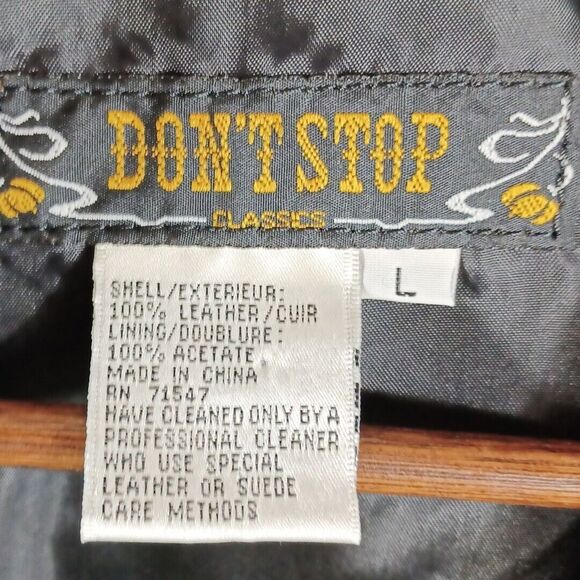 VTG Don’t Stop Classics Black Suede Leather Vest L Western Rockabilly Snap Front - Picture 6 of 6